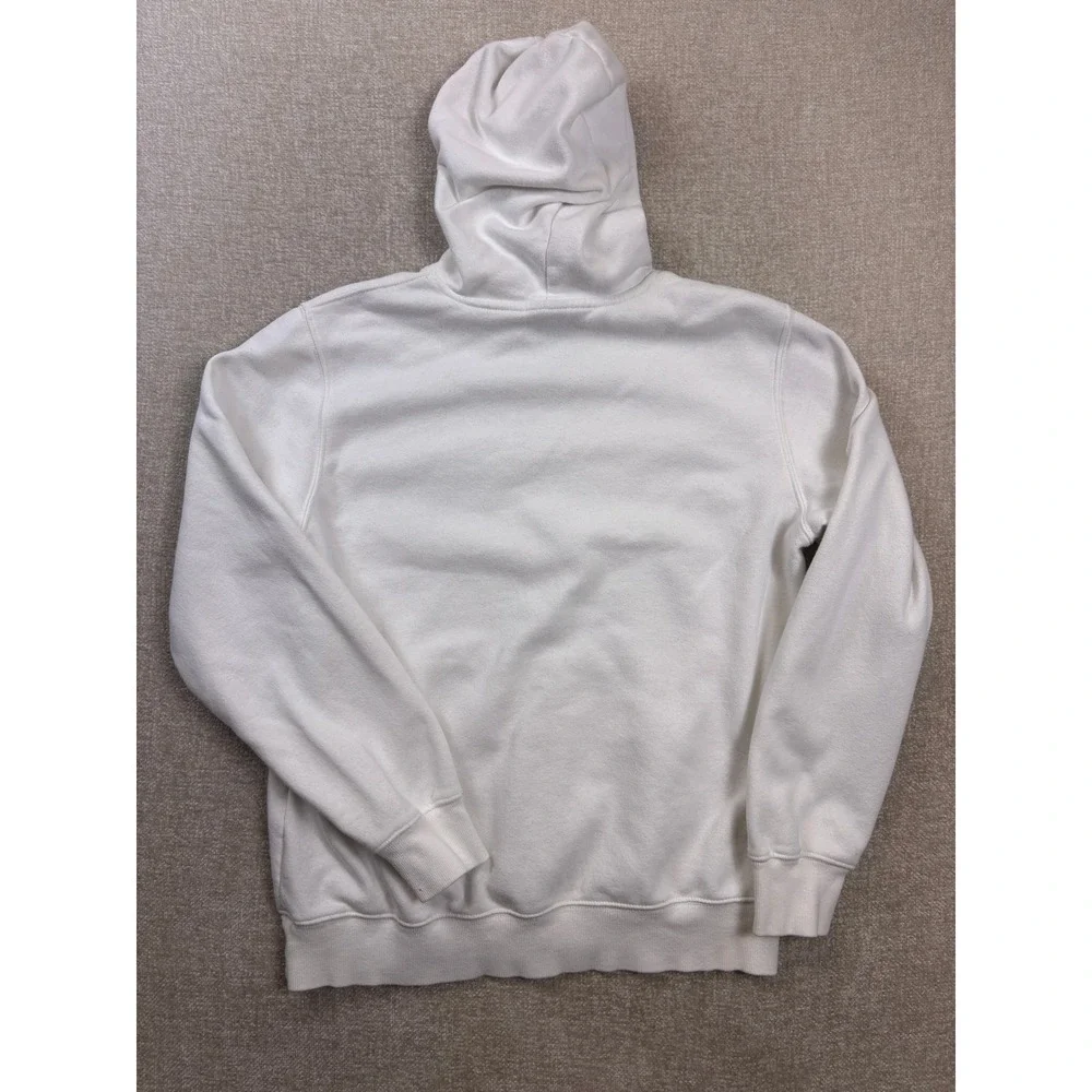 The North Face Mens White Graphic Logo Pullover Hoodie Sweatshirt Size M